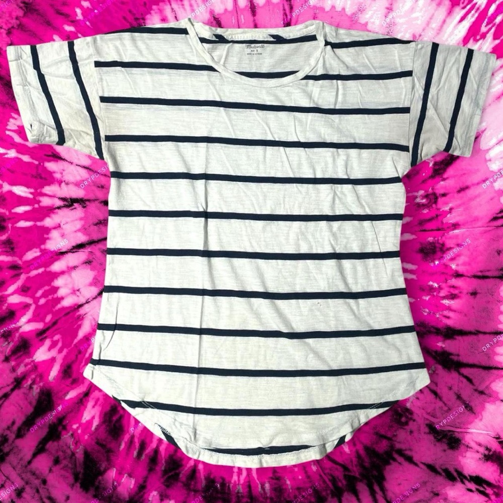 BLACK AND WHITE STRIPPED MADEWELL T-SHIRT